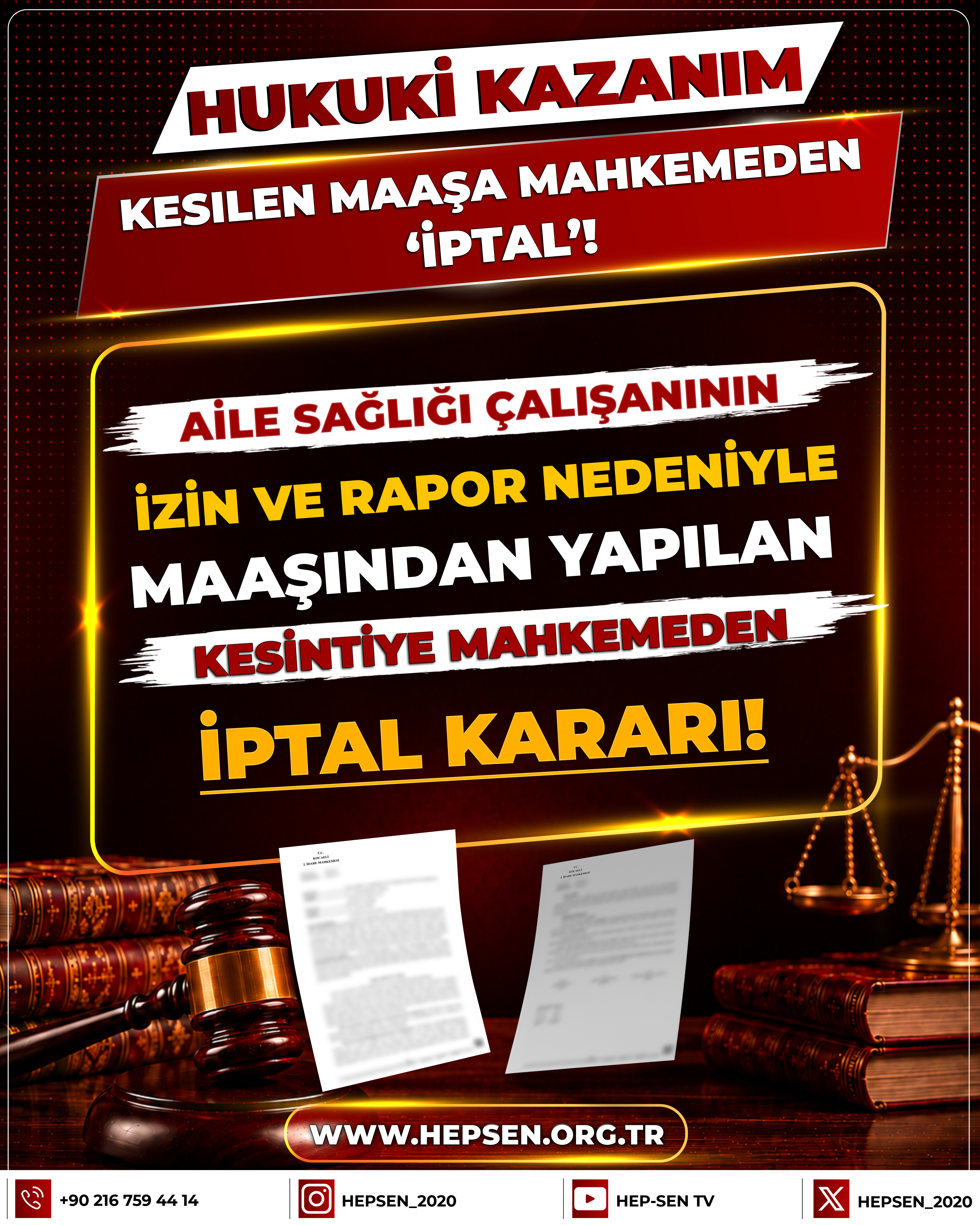 Aile Sağlığı Çalışanının İzin ve Rapor Nedeniyle Maaşından Yapılan Kesintiye Mahkemeden İptal Kararı
